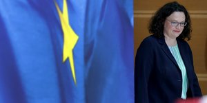 Η Αντρέα Νάλες με κατεβασμένο κεφάλι
