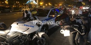 Μηχανές και περιπολικό της Αστυνομίας