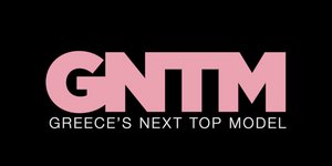 Το logo του Greece's Next top model σε μαύρο φόντο