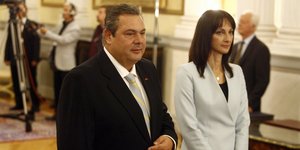 Καμμένος και Κουντουρά, όταν ήταν μαζί στους ΑΝΕΛ /Φωτογραφία eurokinissi