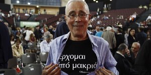 Ο Κώστας Ζουράρις στο συνέδριο του ΣΥΡΙΖΑ/Φωτογραφία Eurokinissi