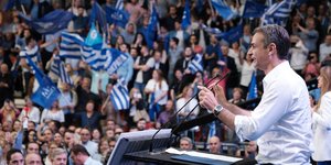 Ο Κυριάκος Μητσοτάκης σε ομιλία