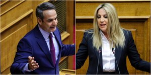 Κυριάκος Μητσοτάκης και Φώφη Γεννηματά στη Βουλή