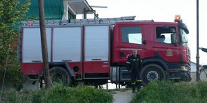 Πυροσβεστικό όχημα που συμμετείχε στις έρευνες για το πτώμα στον Πηνειό