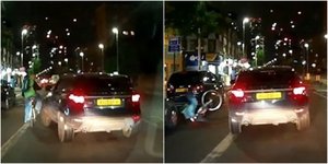 Στιγμιότυπο σε δρόμο του Λονδίνου, όταν αυτοκίνητο εμβολίζει ποδηλάτη