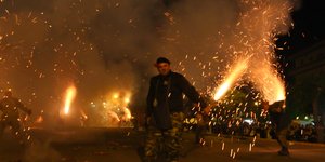 Στιγμιότυπο από επίδειξη σαϊτολόγων στην Καλαμάτα