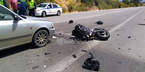 H μια από τις δύο μηχανές που ενεπλάκησαν στο τροχαίο