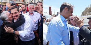 Οι Αλέξης Τσίπρας και Κυριάκος Μητσοτάκης σε περιοδείες τους ανά την Ελλάδα