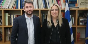 Ο Νίκος Ανδρουλάκης και η Φώφη Γεννηματά 