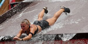 Η Κατερίνα Δαλάκα σε αγώνισμα του Survivor