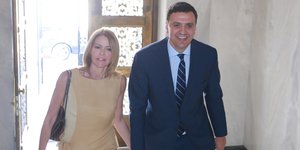 Ο Βασίλης Κικίλιας με την Τζένη Μπαλατσινού