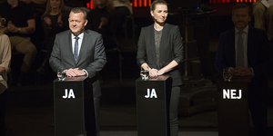 Ο Λαρς Ράσμουσεν και η Μέτε Φρεντέρικσεν σε ντιμπέιτ