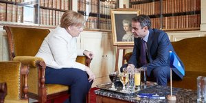 Συνάντηση Μέρκελ-Μητσοτάκη στο περιθώριο της Συνόδου Κορυφής/Φωτό Eurokinissi