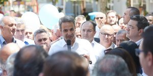 Ο πρόεδρος της ΝΔ, Κυριάκος Μητσοτάκης στο Κιλκίς
