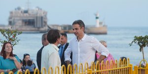 Ο Κυριάκος Μητσοτάκης στο Κερατσίνι