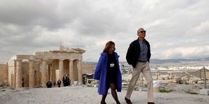 Η Ελένη Μπάνου ξενάγησε τον Μπαράκ Ομπάμα στην Ακρόπολη, το 2016