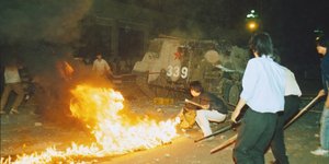 Στιγμιότυπο από τη φοιτητική εξέγερση του 1989 στο Πεκίνο και τη βίαιη καταστολή που ακολούθησε
