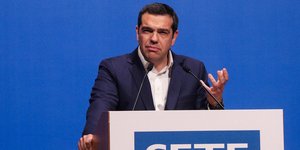 Ο Αλέξης Τσίπρας στην Γ. Σ. Του ΣΕΤΕ