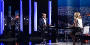 O Aλέξης Τσίπρας με την Ελλη Στάη στο πλατό του Open