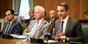 Ο Κυριάκος Μητσοτάκης στο υπουργικό συμβούλιο