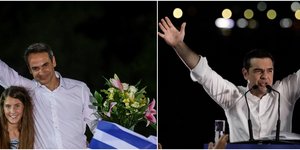 Κυριάκος Μητσοτάκης από το Θησείο και Αλέξης Τσίπρας από Θεσσαλονίκη