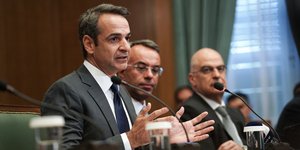 Ο Κυριάκος Μητσοτάκης στο υπουργικό