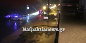 Εντονες βροχοπτώσεις στη Ναύπακτο