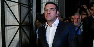 Ο Αλέξης Τσίπρας λίγη ώρα μετά την παραδοχή της ήττας του στις Εθνικές Εκλογές 2019