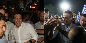 Τσίπρας Μητσοτάκης σε κόσμο