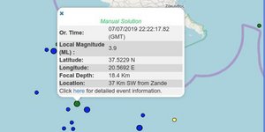 Χάρτης σεισμού στη Ζάκυνθο