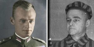 Ο Βίτολντ Πιλέτσκι το 1939 και κατά τη φυλάκισή του στο Άουσβιτς