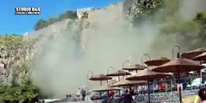 Πτώση βράχων στην Αρβανιτιά Ναυπλίου