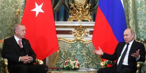 Ο Ρετζέπ Ταγίπ Ερντογάν και ο Βλαντιμίρ Πούτιν