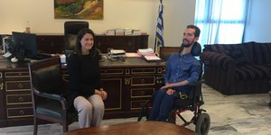 Από τη συνάντηση της Νίκης Κεραμέως με τον Στέλιο Κυμπουρόπουλο