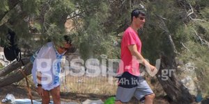 Χαλαρές στιγμές για Σάκη Ρουβά και Κάτια Ζυγούλη στη Σχοινούσα