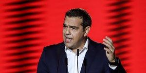 Ο Αλέξης Τσίπρας στο βήμα της ΔΕΘ 2019