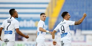 Πανηγυρισμοί στο γκολ του Ατρόμητου 