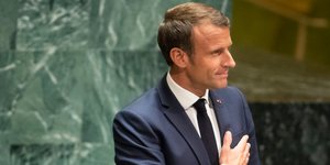 Ο Εμανουέλ Μακρόν στην ομιλία του κατά τη γενική συνέλευση του ΟΗΕ στη Νέα Υόρκη