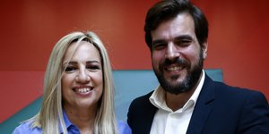 Η Φώφη Γεννηματά με τον νέο γραμματέα επικοινωνίας Κυριάκο Κυριάκο