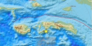Χάρτης με το επίκεντρο σεισμού στην Ινδονησία