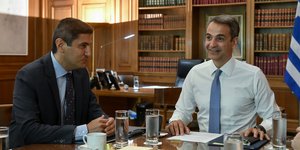 Ο Κυριάκος Μητσοτάκης και ο Λευτέρης Αυγενάκης