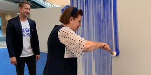 Η Λίνα Μενδώνη ζωγραφίζει