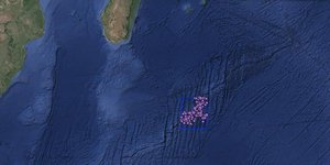 Χάρτης με σεισμικές δονήσεις στον Ινδικό Ωκεανό