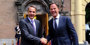 Ο Μαρκ Ρούτε και ο Κυριάκος Μητσοτάκης 