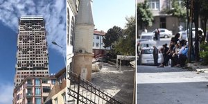 Ζημιές σε κτίρια από το σεισμό στην Κωνσταντινούπολη. Κόσμος στους δρόμους