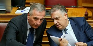 Σταύρος Καλαφάτης και Τάκης Θεοδωρικάκος