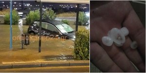Το κύμα κακοκαιρίας ξεκίνησε να σαρώνει: Χαλάζι στα Τρίκαλα, πλημμύρες στη Θεσσαλονίκη