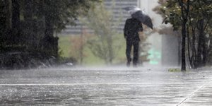 αντρας με ομπρελα στη βροχη 