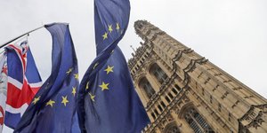 Brexit σημαίες Μεγάλης Βρετανίας ΕΕ Λονδίνο