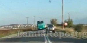 Προσπέραση ΚΤΕΛ σε διπλή γραμμη